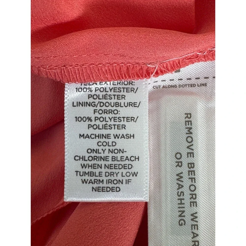 Ann Taylor Loft Wm 10 Coral Pink Circle Lace Bodice Sleeveless Midi Dress New